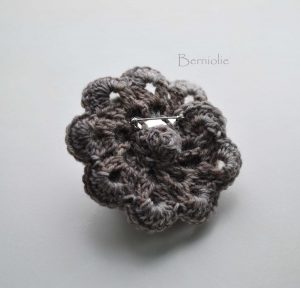 Crochet flower brooch, shawlpin, shades of camel and brown I874