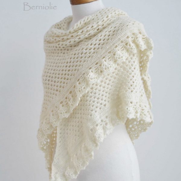 ASHLEY, crochet shawl pattern pdf