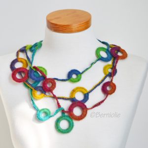 CIRCLES, Crochet necklace pattern, pdf