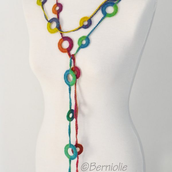 CIRCLES, Crochet necklace pattern, pdf