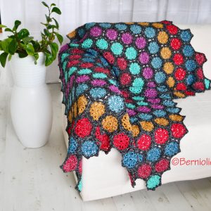 Crochet blanket, throw, home decor, Motifs, P429