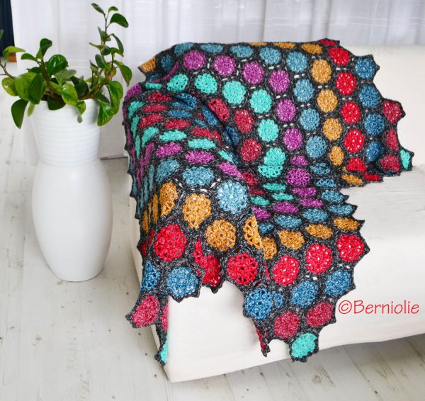 Crochet blanket, throw, home decor, Motifs, P429