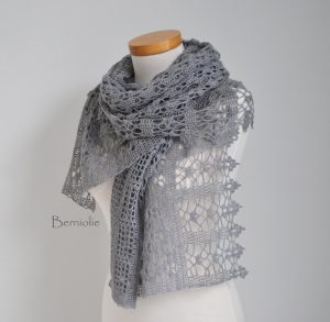 GRACE, Crochet shawl pattern pdf