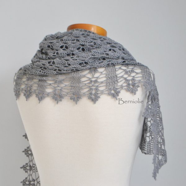 GRACE, Crochet shawl pattern pdf