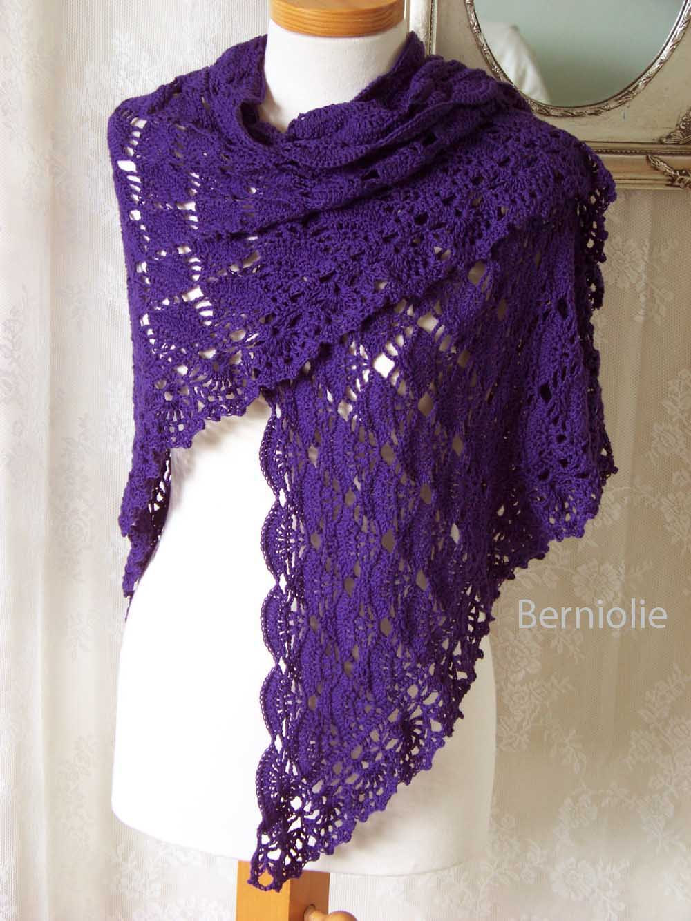 LAUREN, Crochet shawl pattern pdf