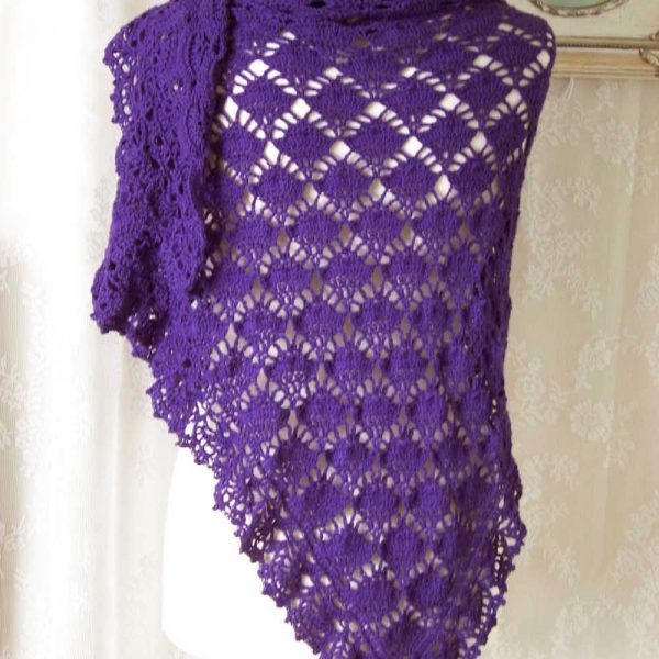 LAUREN, Crochet shawl pattern pdf