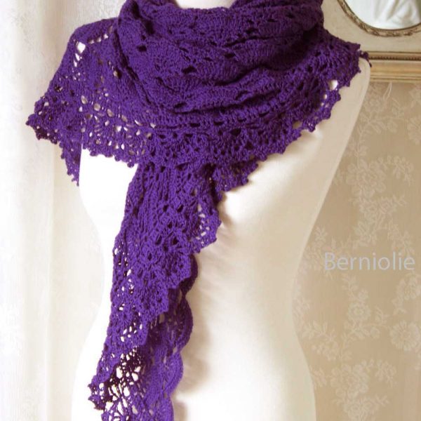 LAUREN, Crochet shawl pattern pdf