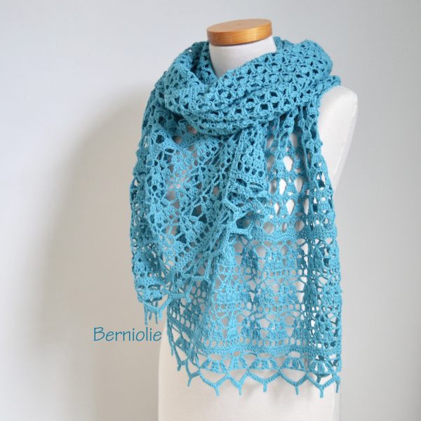NOOR, Crochet shawl pattern, pdf