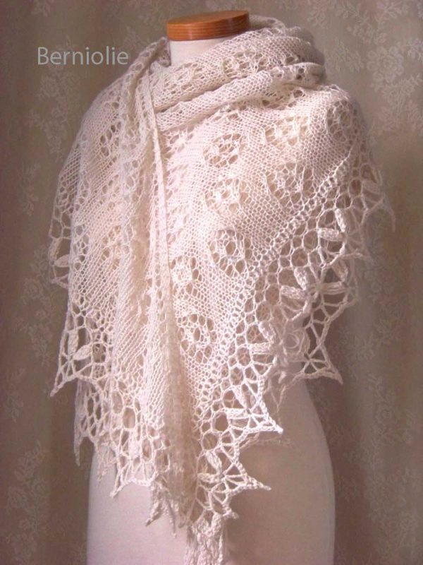 ROSA, Knitting & crochet shawl pattern pdf