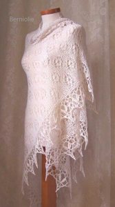 ROSA, Knitting & crochet shawl pattern pdf