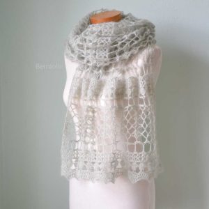 SAGE, Crochet shawl pattern pdf