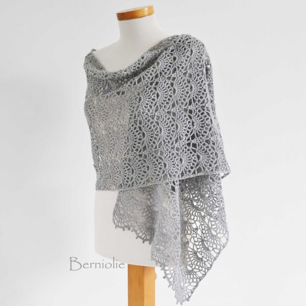 SILVER, Crochet shawl pattern pdf