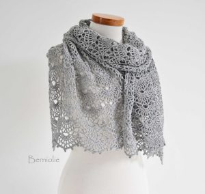 SILVER, Crochet shawl pattern pdf