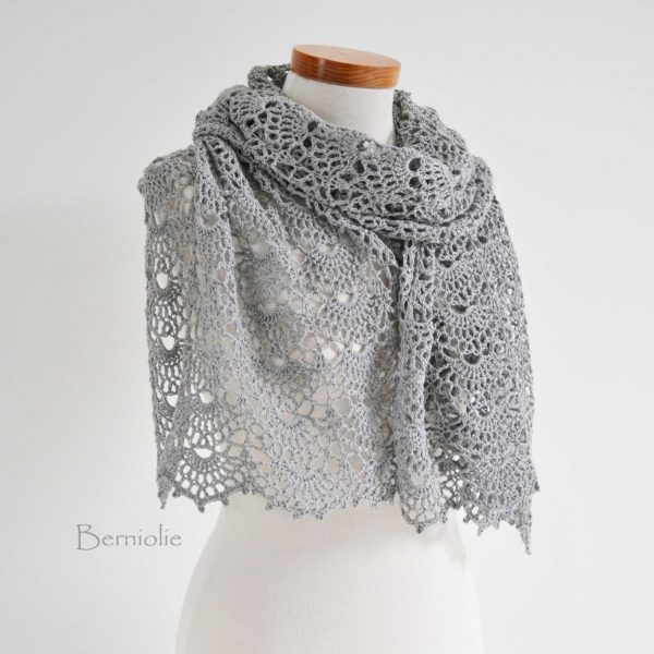 SILVER, Crochet shawl pattern pdf