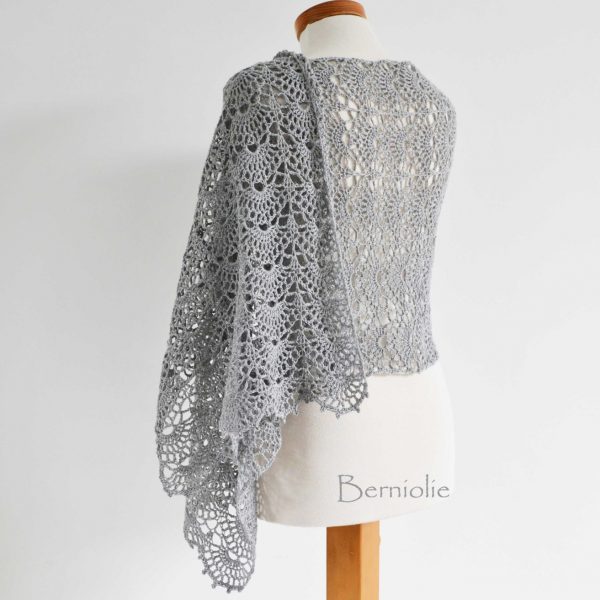 SILVER, Crochet shawl pattern pdf