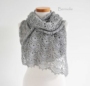 SILVER, Crochet shawl pattern pdf