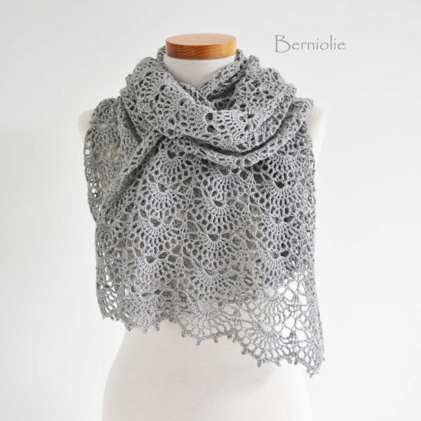 SILVER, Crochet shawl pattern pdf